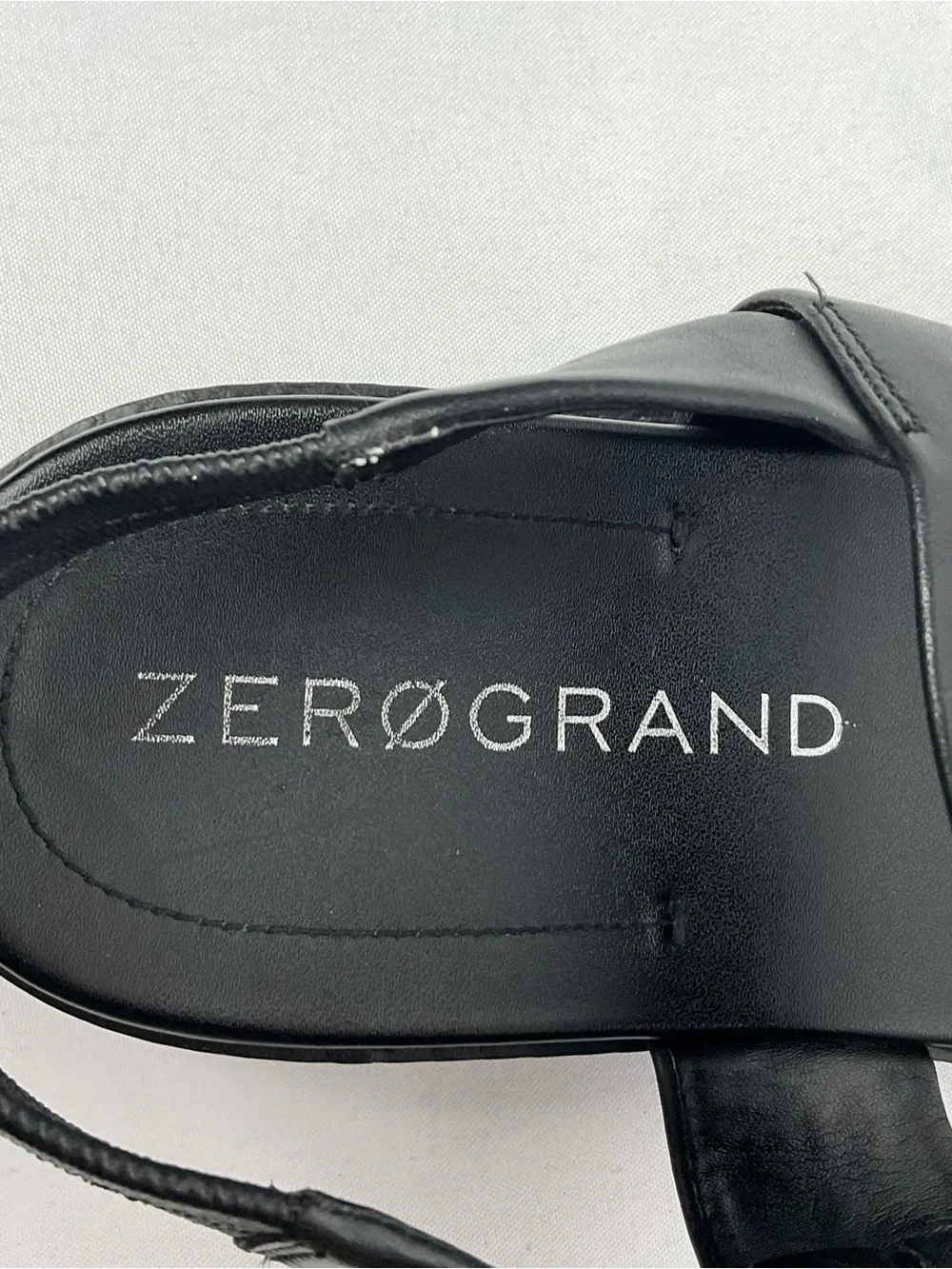 Cole Haan ZERØGRAND Sandals Meritt Black Leather Double Band Slingback Sz 10